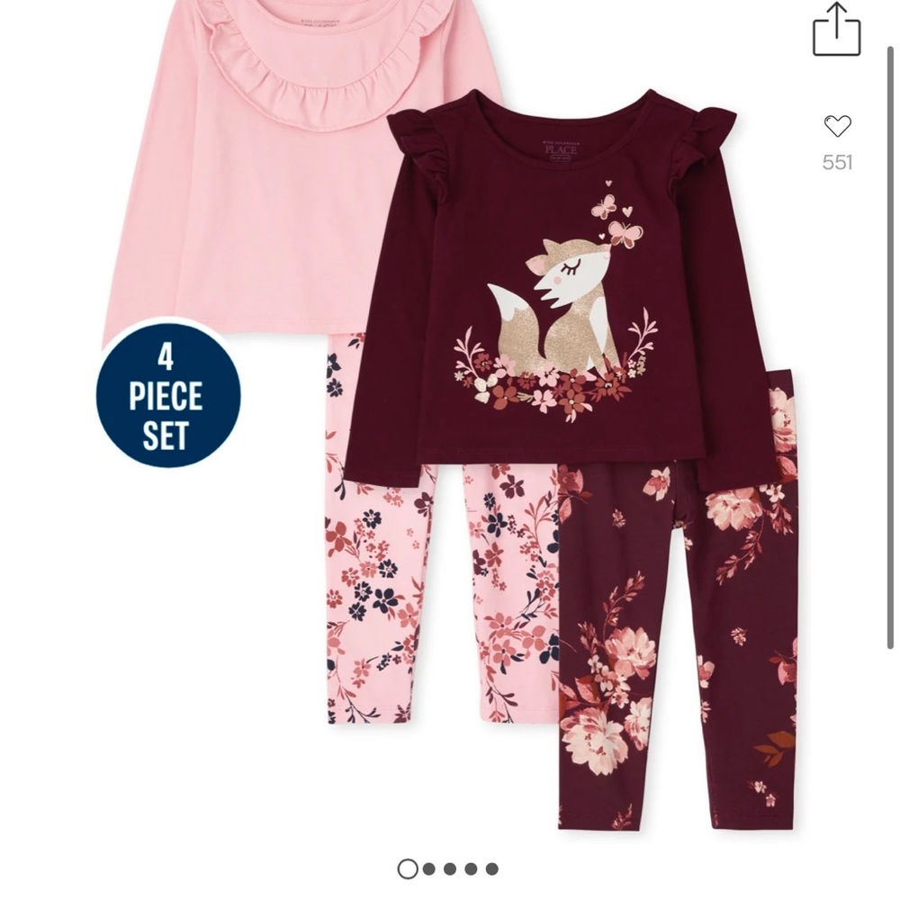 New 4 pcs set for girls The children’s place size 3,4,5